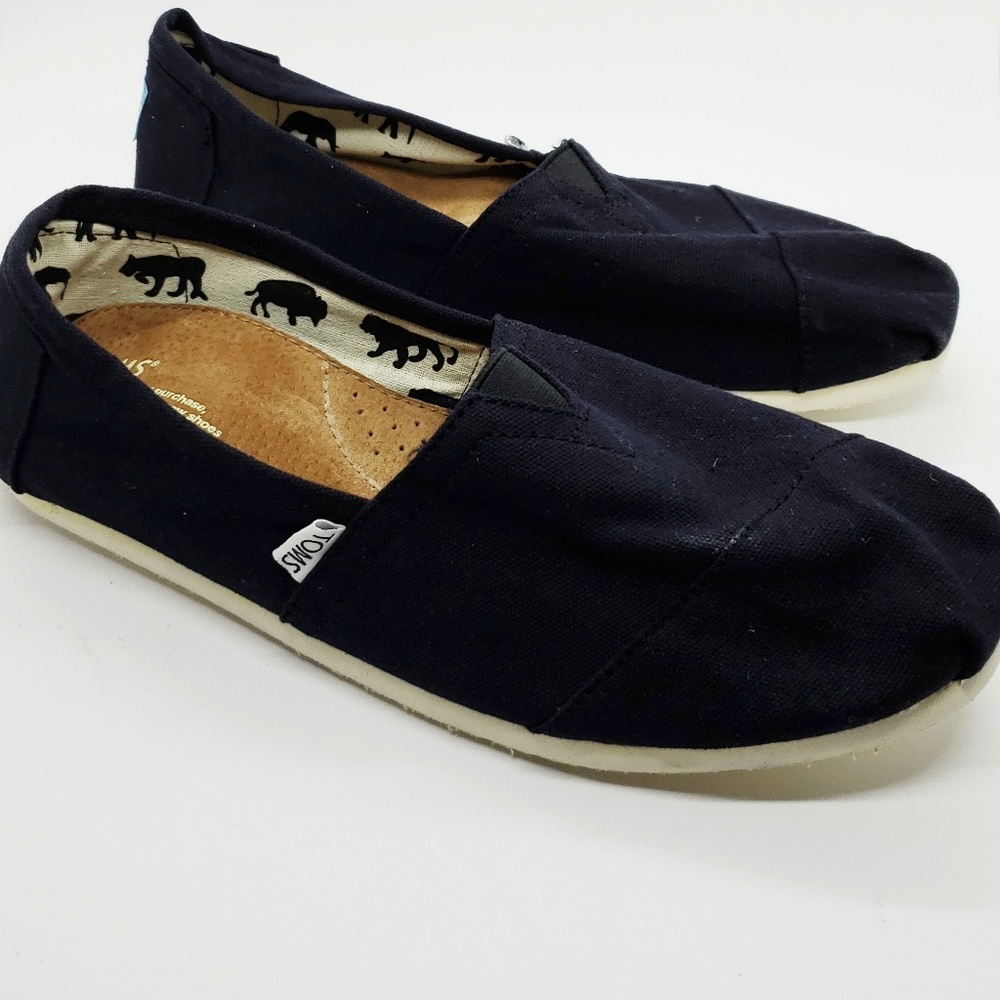 TOM'S Men's classic Black size 10 slip on shoes - Picture 3 of 6